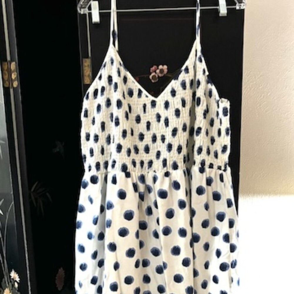 Blue Dot Smocked Sundress - Women